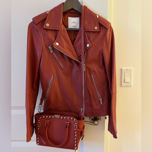 Mango genuine leather biker jacket - Picture 3 of 13